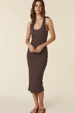 Spell Staples Rib Singlet Midi Dress